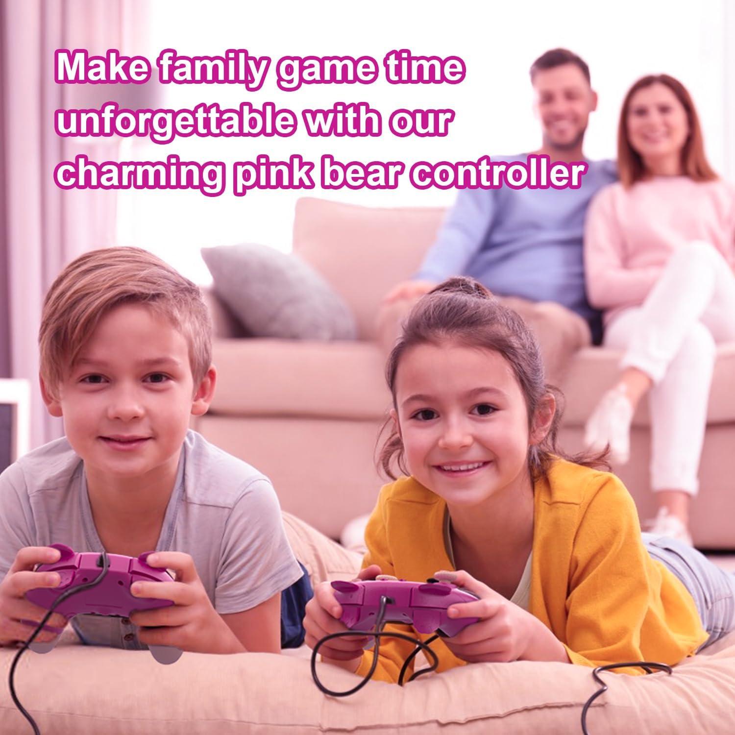 Controlador Pro Inalámbrico Rosa Oso de Fresa para Switch