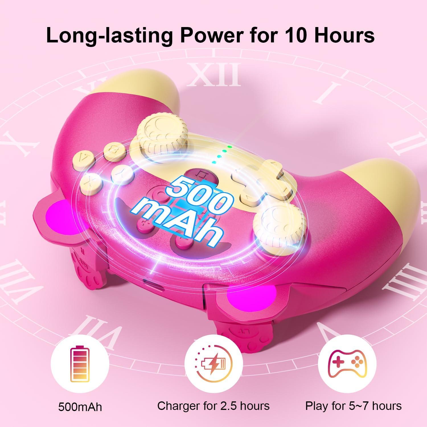 Controlador Pro Inalámbrico Rosa Oso de Fresa para Switch