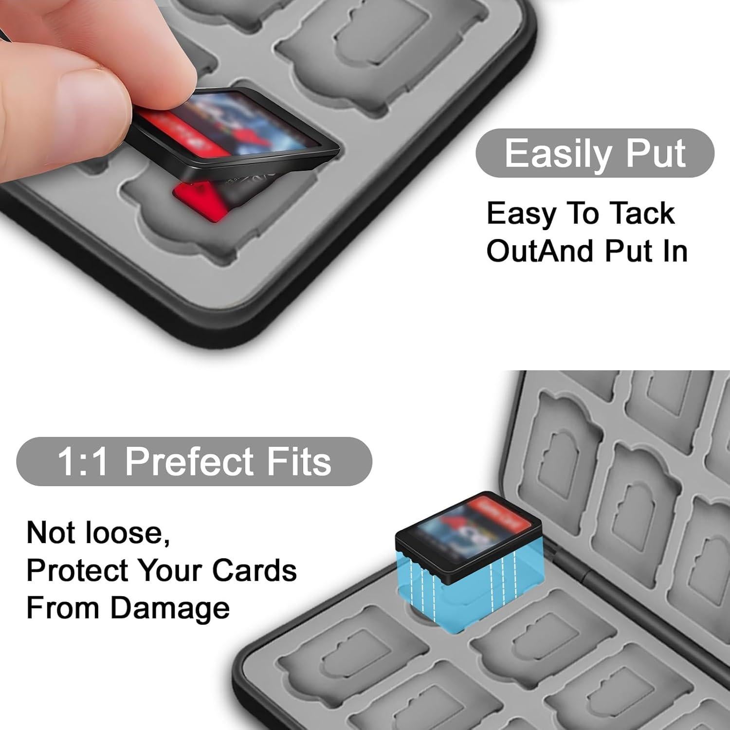 Estuche para Juegos Nintendo Switch AMOACCESSORIES Negro