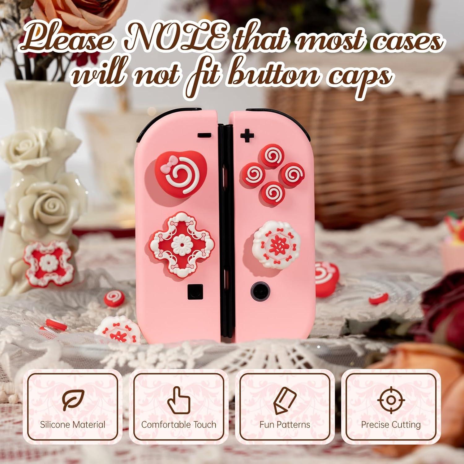 Tapas de Botones Yocore para Nintendo Switch - Pastel de Fresa