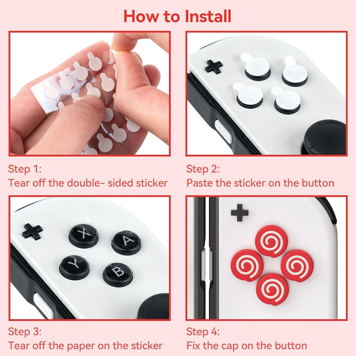 Tapas de Botones Yocore para Nintendo Switch - Pastel de Fresa