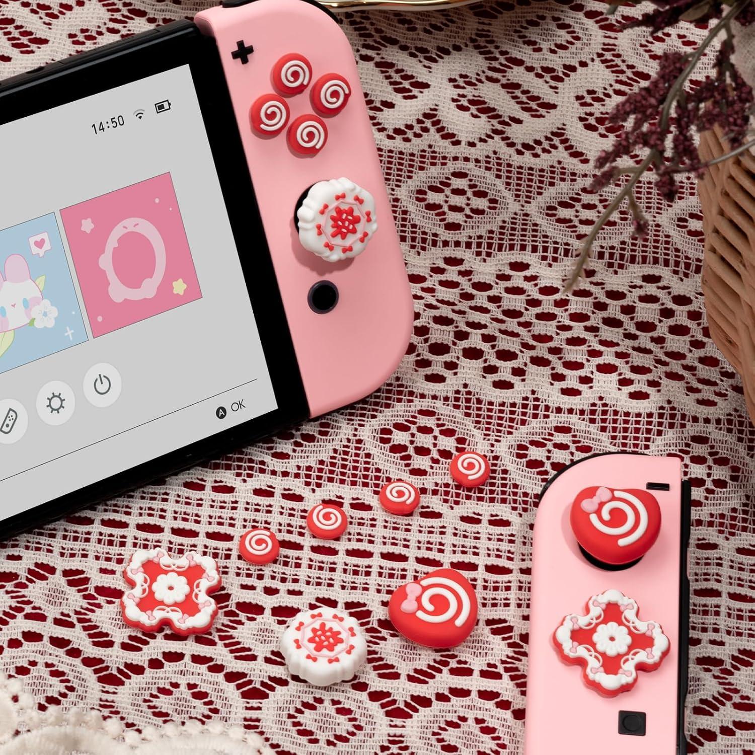 Tapas de Botones Yocore para Nintendo Switch - Pastel de Fresa
