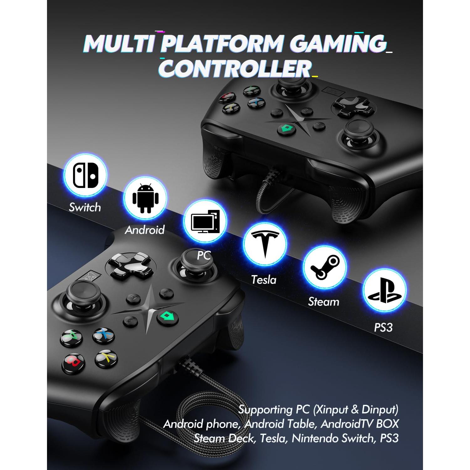 Controlador de Juego Con Cable UNIHOW para PC y Switch