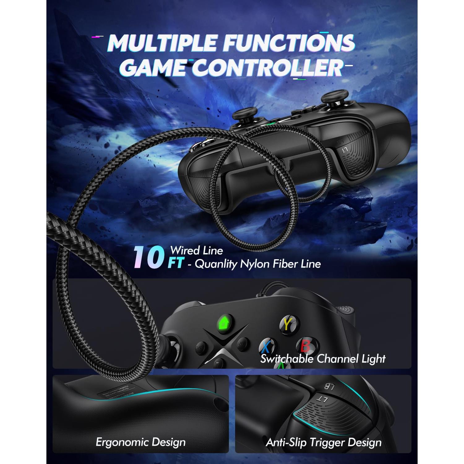 Controlador de Juego Con Cable UNIHOW para PC y Switch