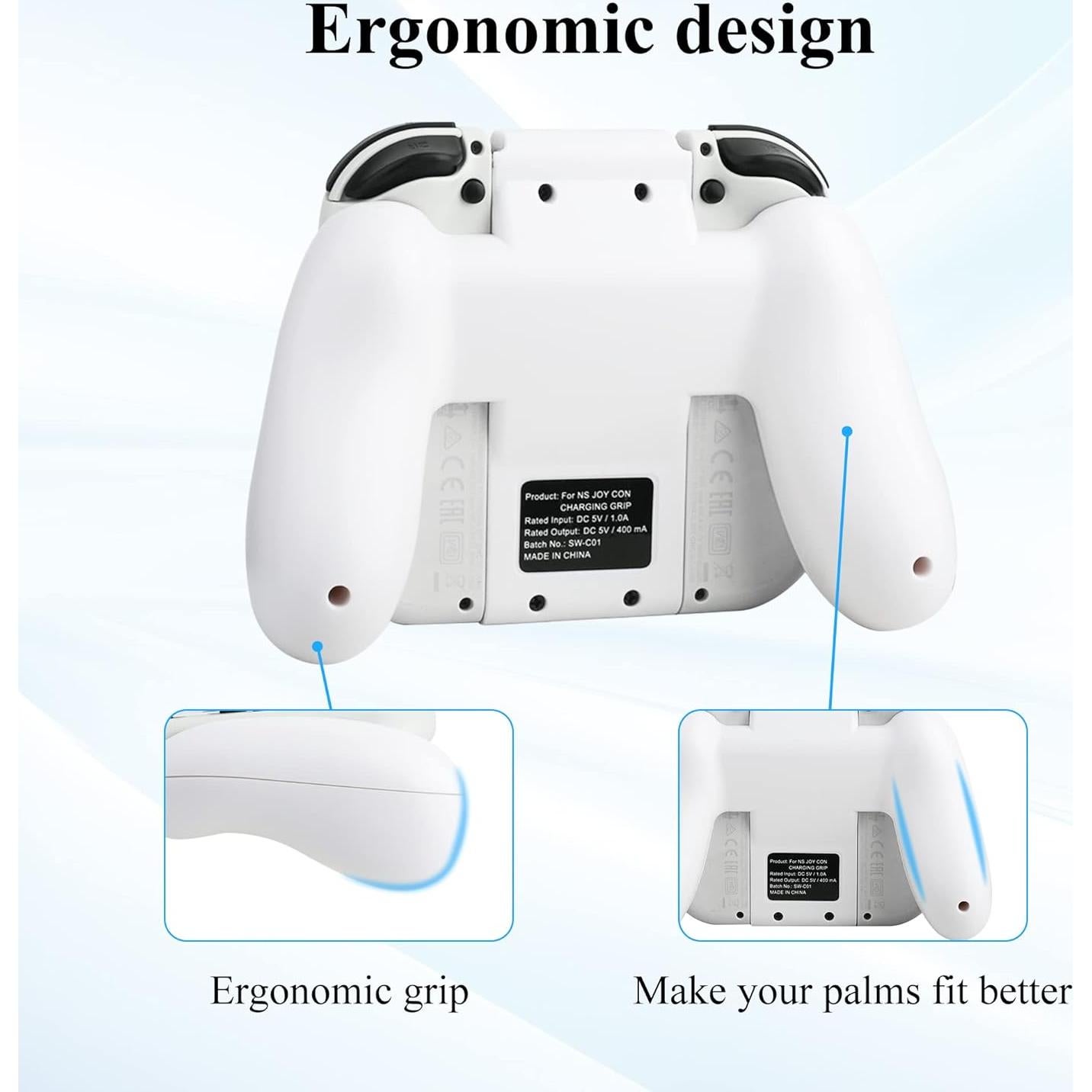 Agarre de Carga Joycon GLDRAM para Nintendo Switch - Blanco