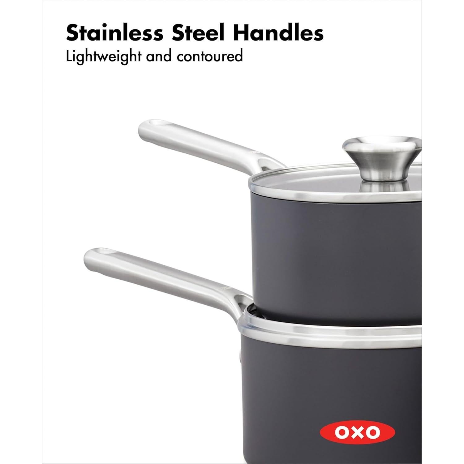 Juego de Cacerolas OXO 1.6L y 2.2L Cerámica Antiadherente