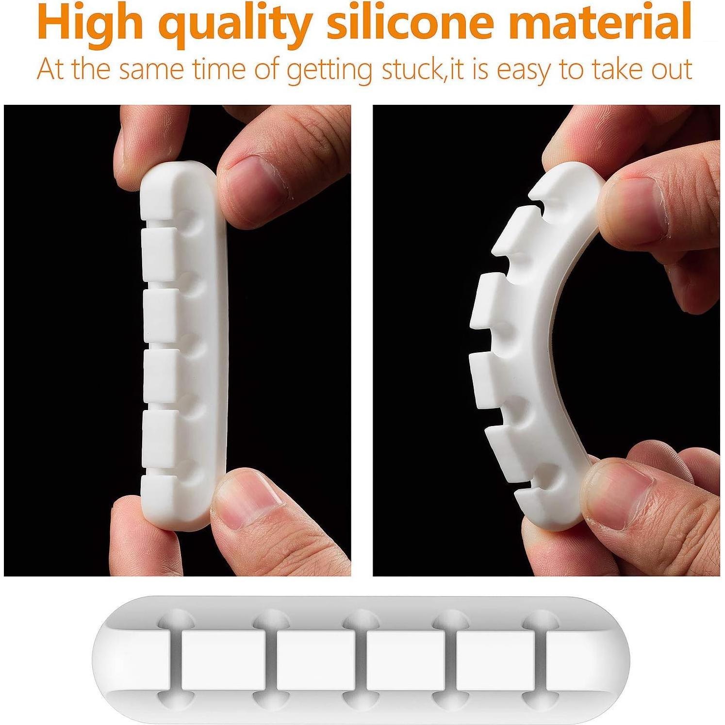 Organizador de Cables TviewSmart - 5 Clips Blancos Autoadhesivos