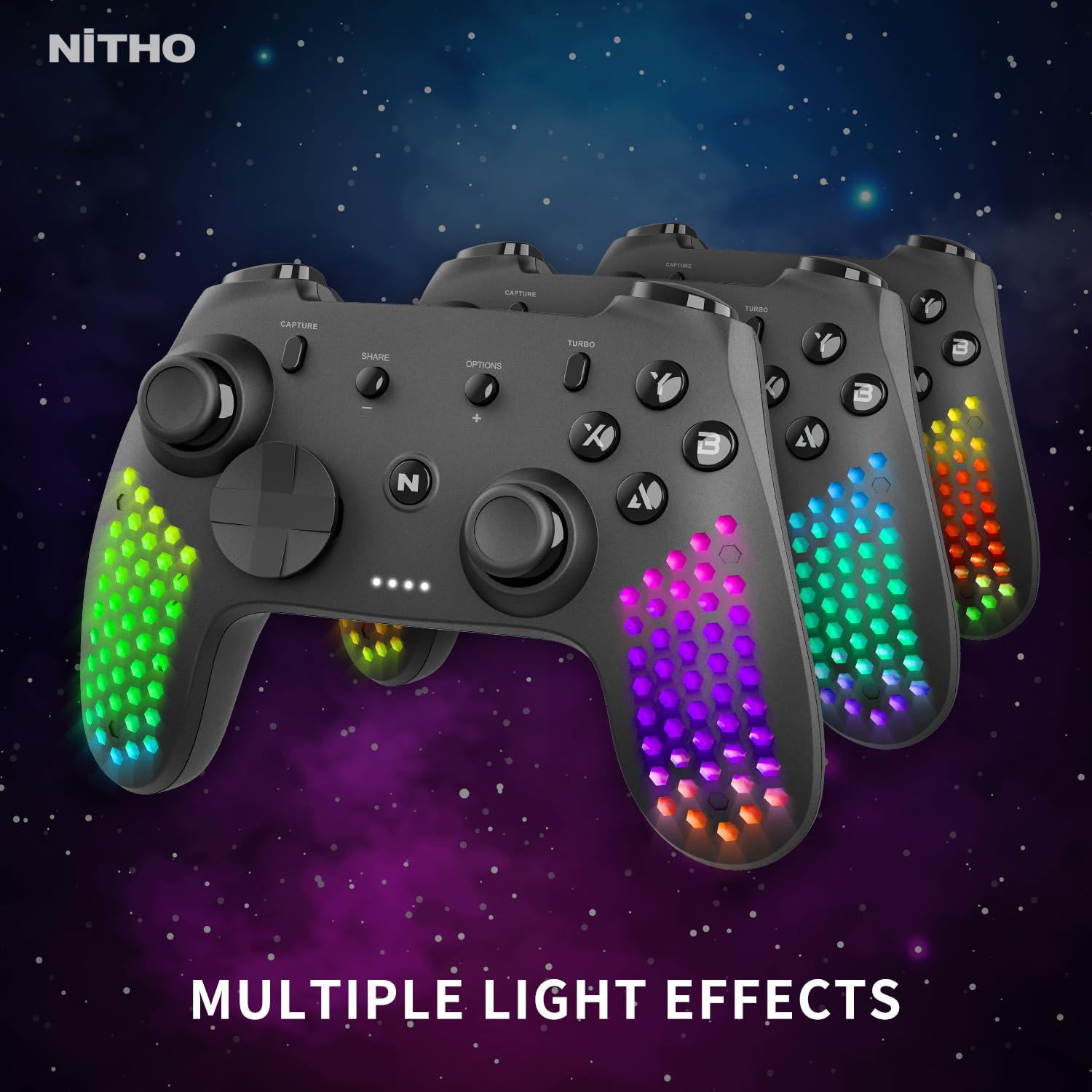 Controlador Nitho para PC y Switch con RGB y giroscopio