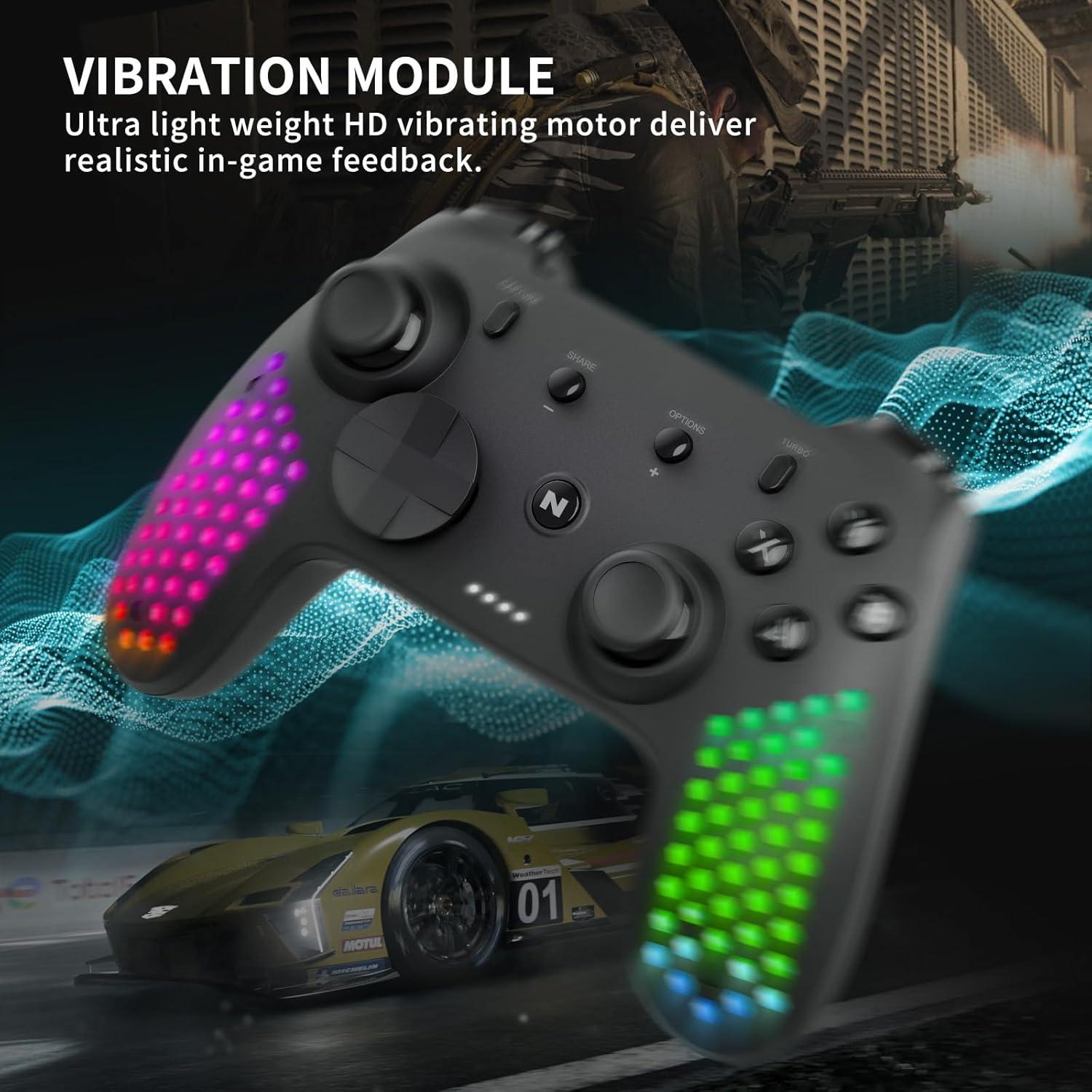 Controlador Nitho para PC y Switch con RGB y giroscopio