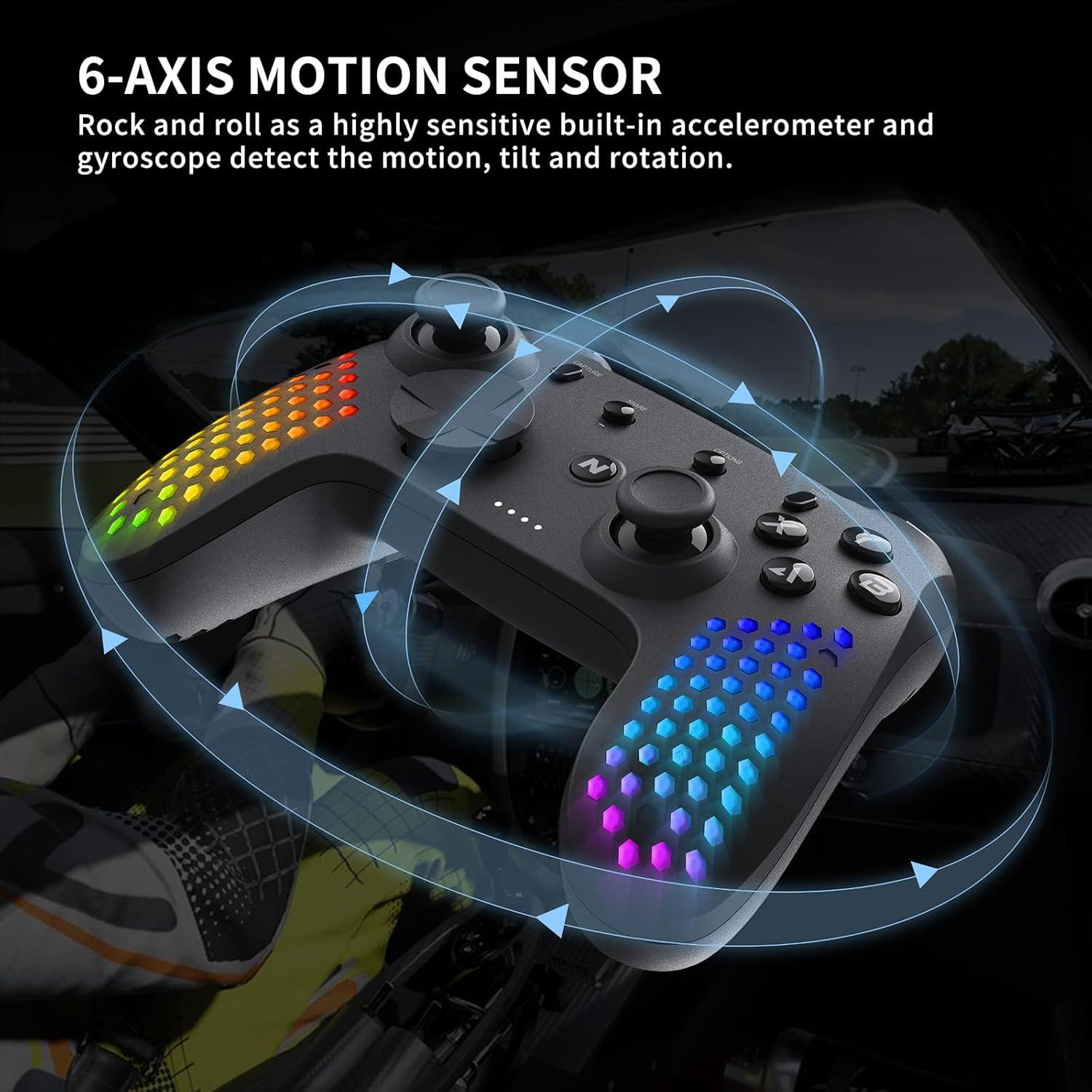 Controlador Nitho para PC y Switch con RGB y giroscopio