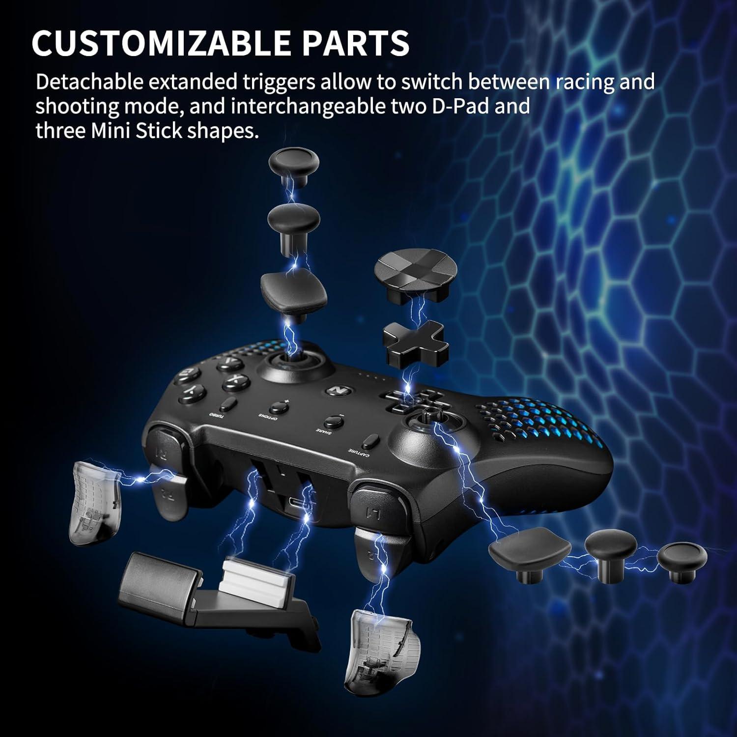 Controlador Nitho para PC y Switch con RGB y giroscopio