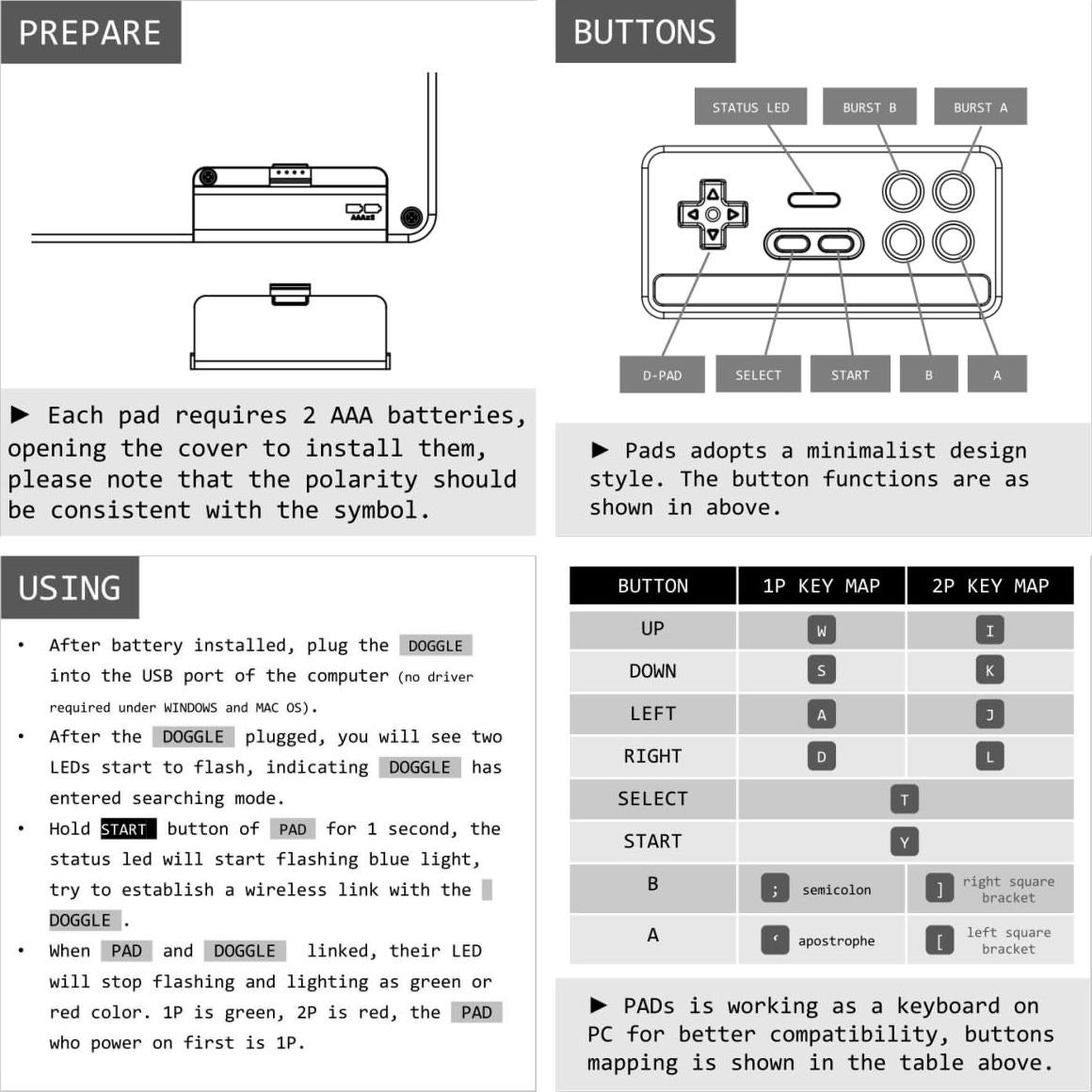 Controlador Inalámbrico BFTDjanus 2 Pack para Juegos Retro