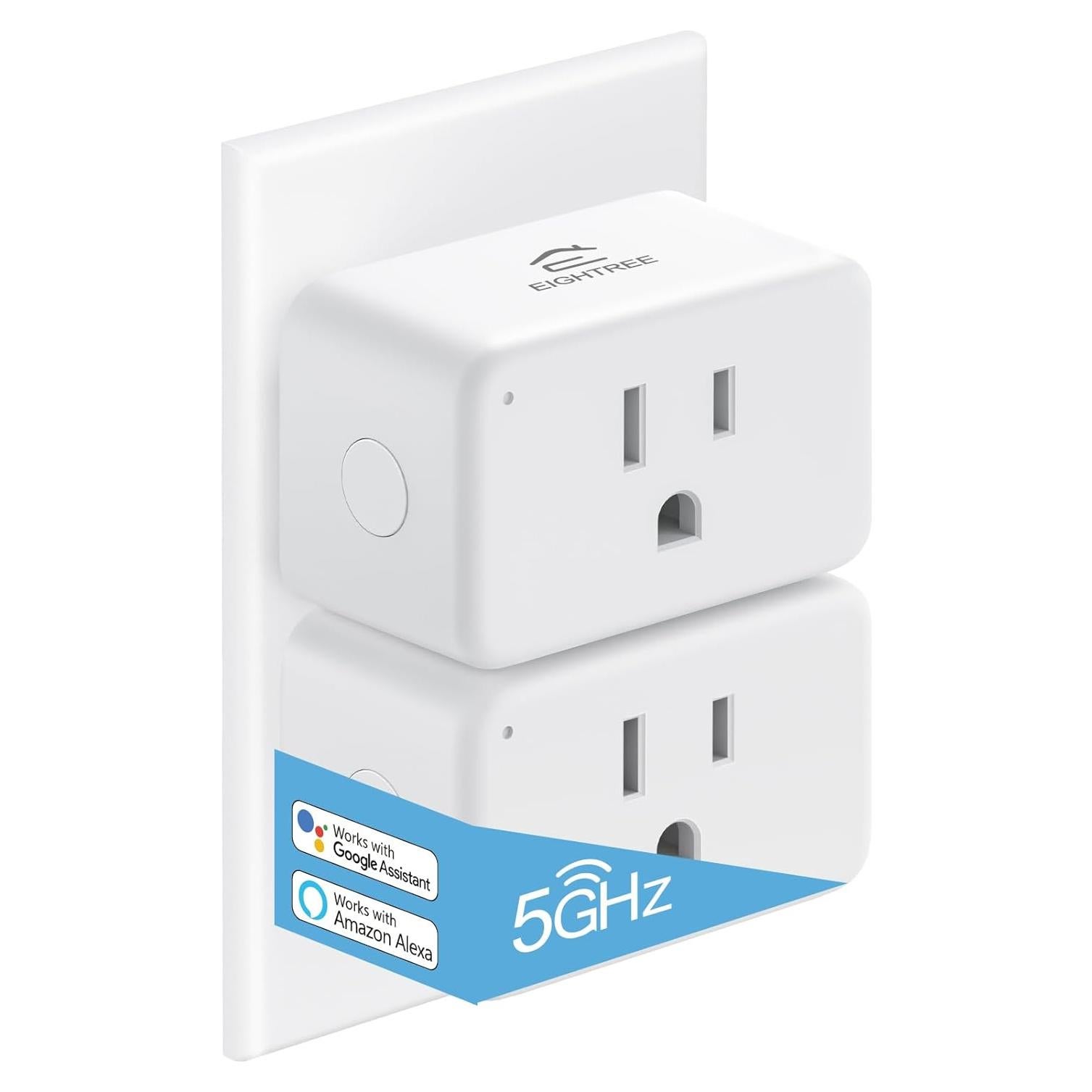 Enchufe Inteligente EIGHTREE Mini 5GHz Control Remoto 2 Paquetes