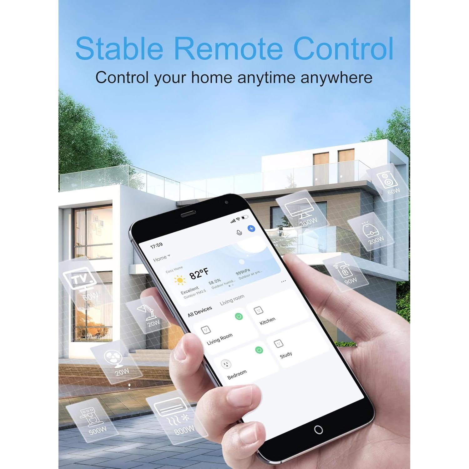 Enchufe Inteligente EIGHTREE Mini 5GHz Control Remoto 2 Paquetes