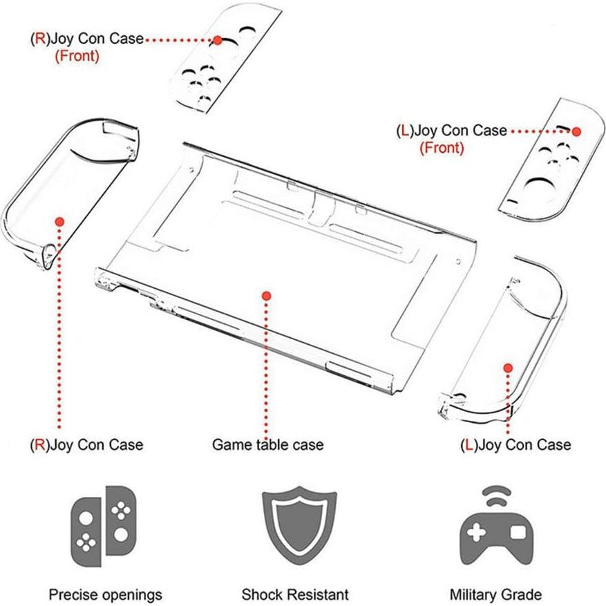 Funda Transparente LNtech 3 en 1 para Nintendo Switch