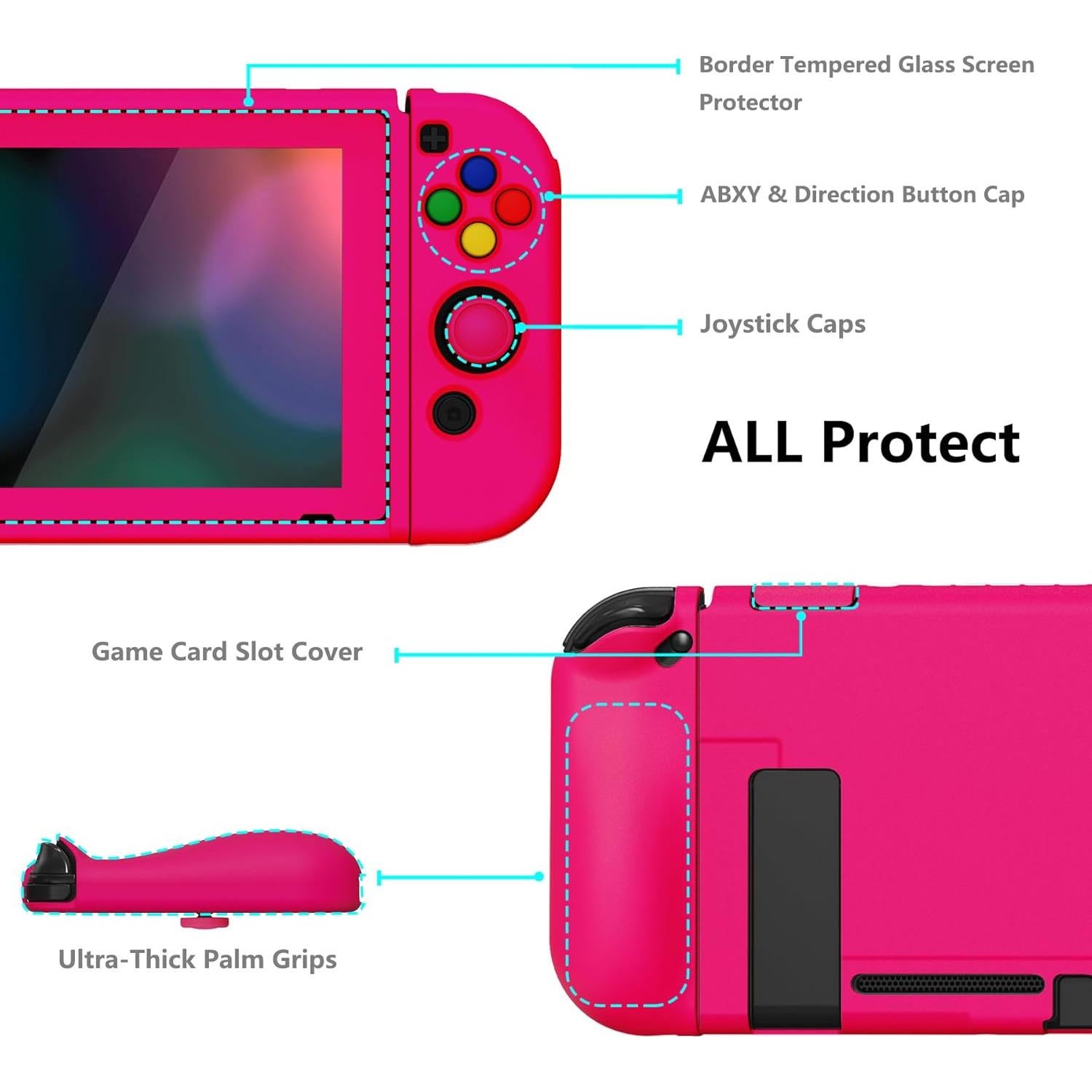 Funda Protectora PlayVital para Nintendo Switch Rosa