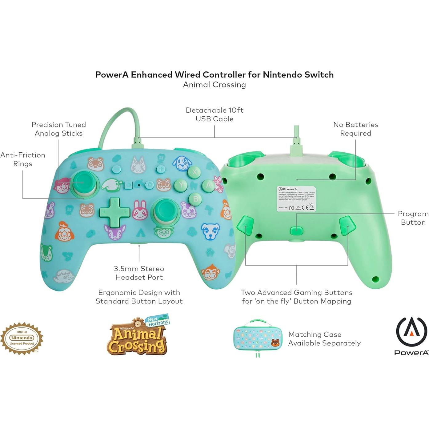 Controlador con cable PowerA para Nintendo Switch - Animal Crossing