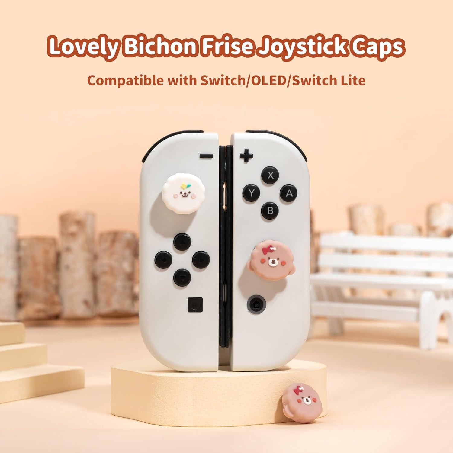 Tapas de Joystick GeekShare para Switch - Bichón Frisé