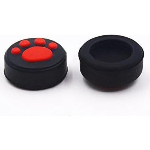 2X Silicone Analog Non-Slip Thumb Grips Stick Cap Case Cover Handle Joystick Button Caps for Nintendo Switch NS & Switch Lite Joy-con Controller Cute Cat Claw (Red)