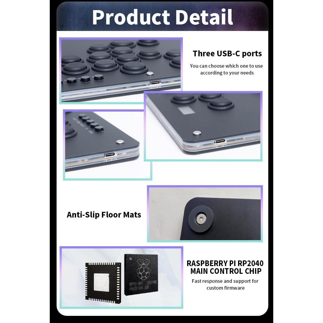 Controlador Arcade TIKITAKA Deluxe16B con Teclas de Nylon