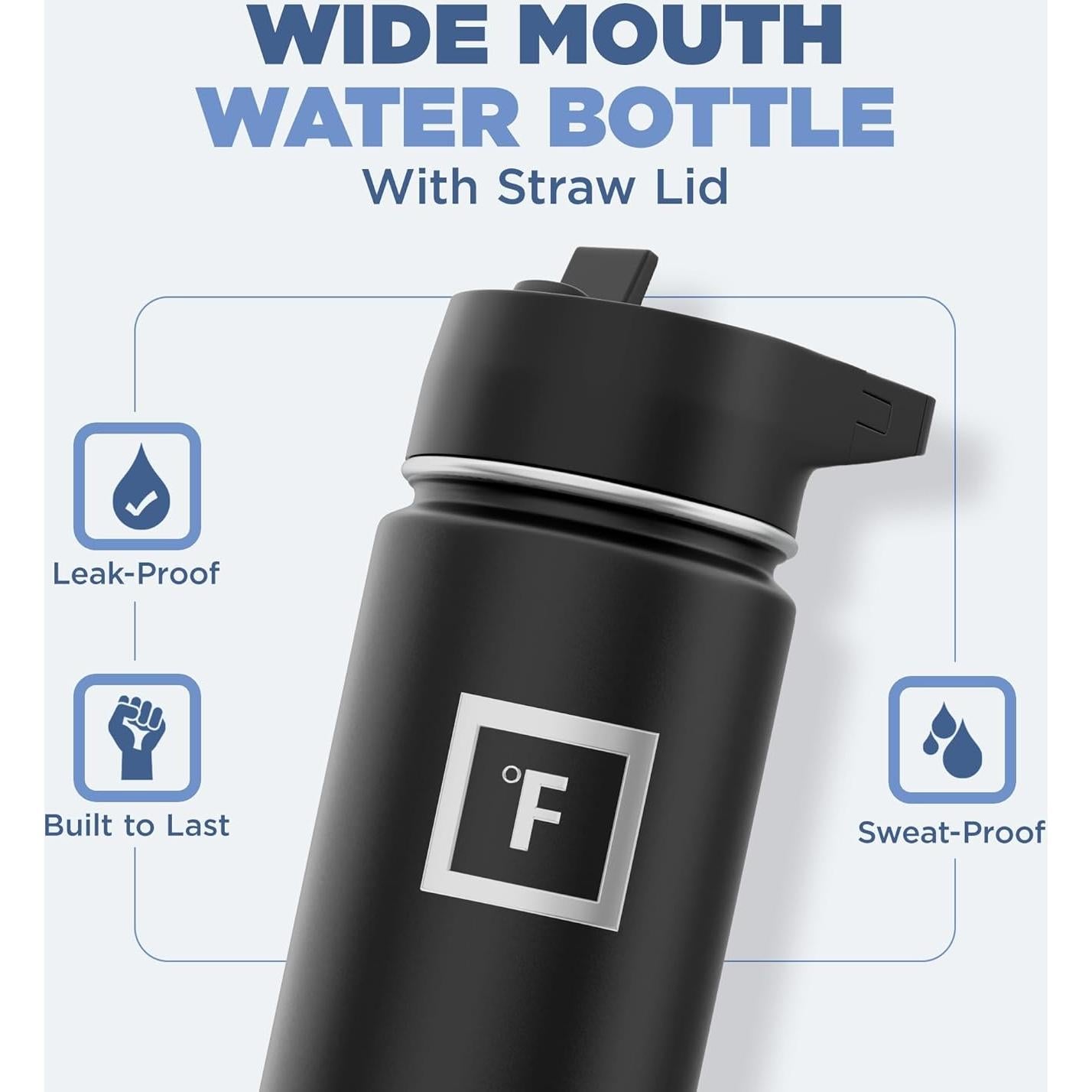 Botella de Agua Iron °Flask 0.62L Acero Inoxidable 3 Tapas