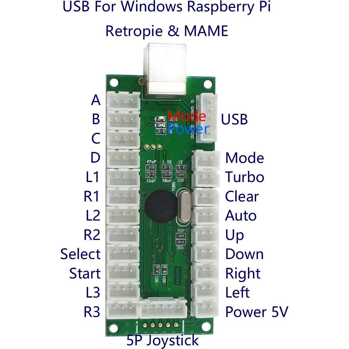 Controlador de Juego SJ@JX para 2 Jugadores LED Rojo Azul