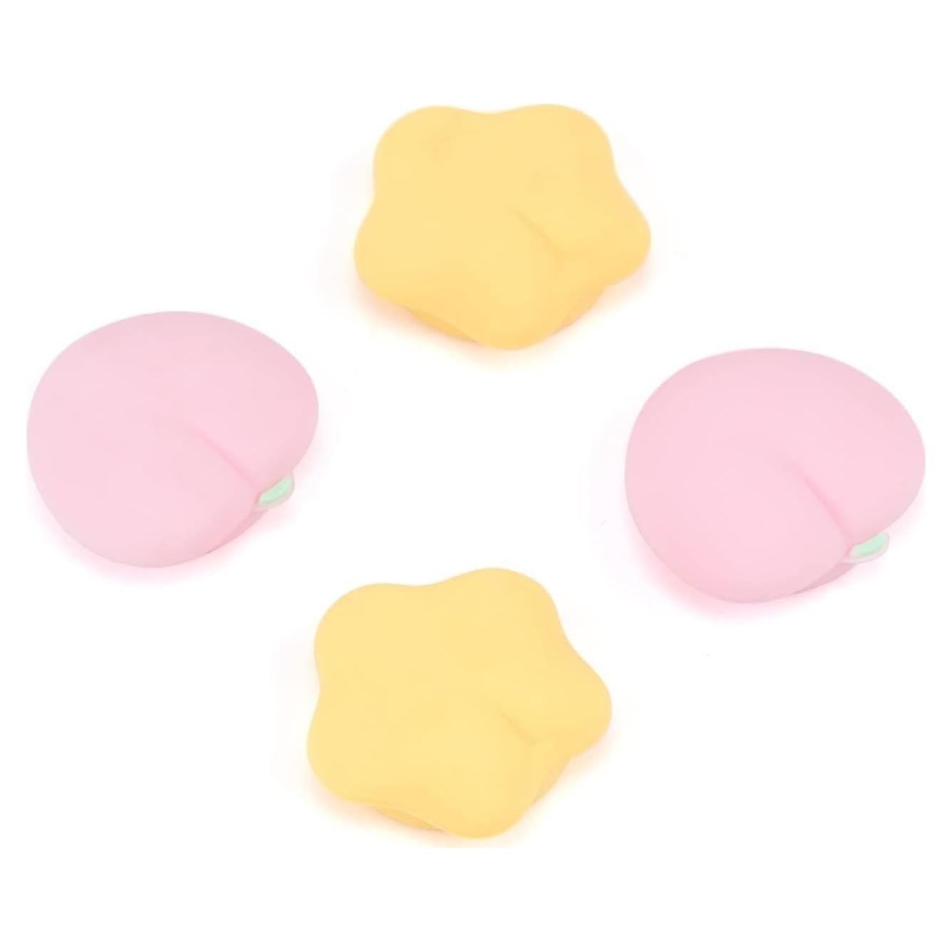 GeekShare Cute Silicone Joy Con Thumb Grip Caps, Joystick Cover Compatible with Switch/OLED/Switch Lite,4PCS - Peach & Star