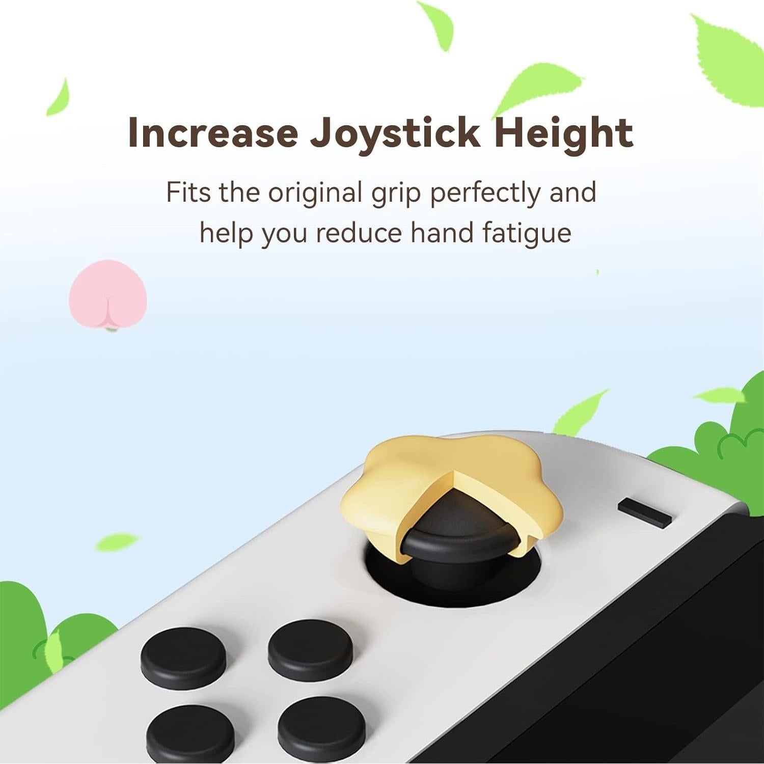 GeekShare Cute Silicone Joy Con Thumb Grip Caps, Joystick Cover Compatible with Switch/OLED/Switch Lite,4PCS - Peach & Star