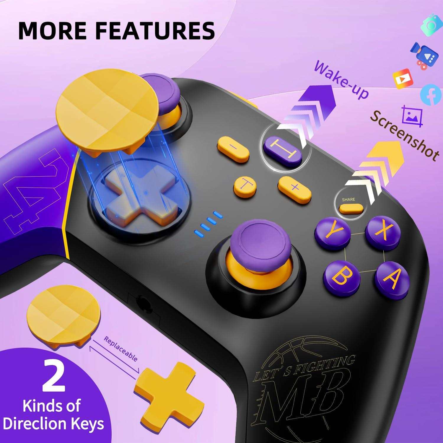 Controlador TOOMU Pro para Nintendo Switch con Turbo y Giroscopio