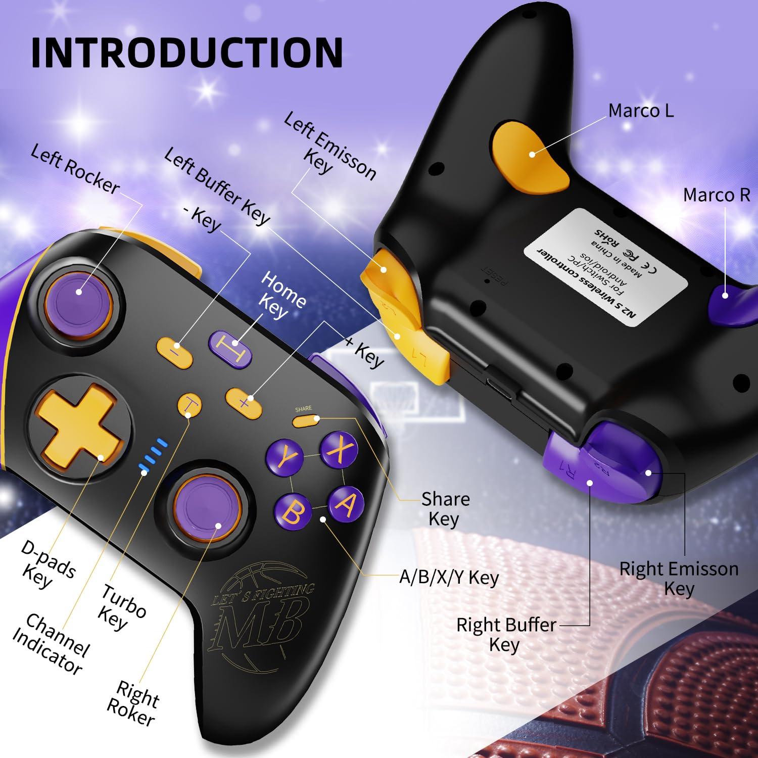 Controlador TOOMU Pro para Nintendo Switch con Turbo y Giroscopio