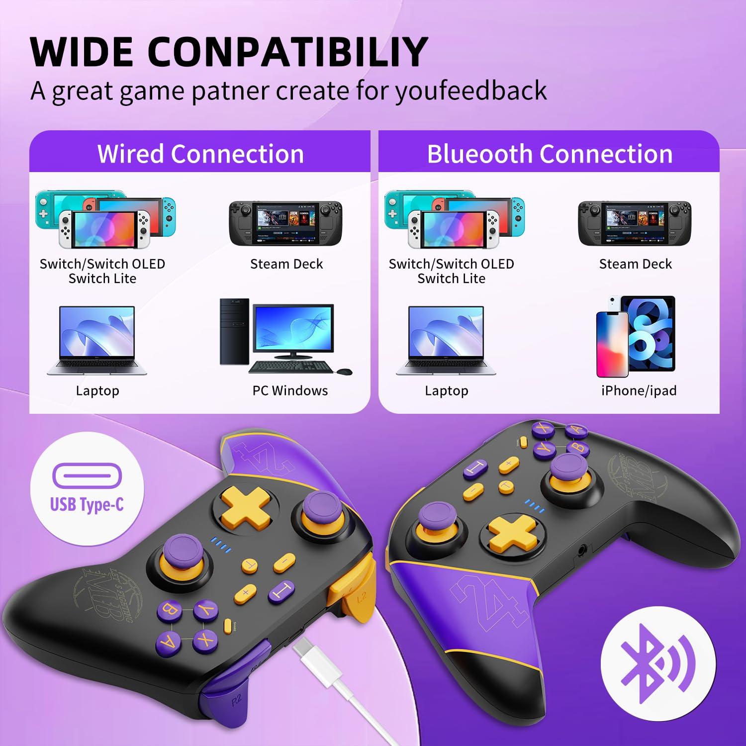 Controlador TOOMU Pro para Nintendo Switch con Turbo y Giroscopio