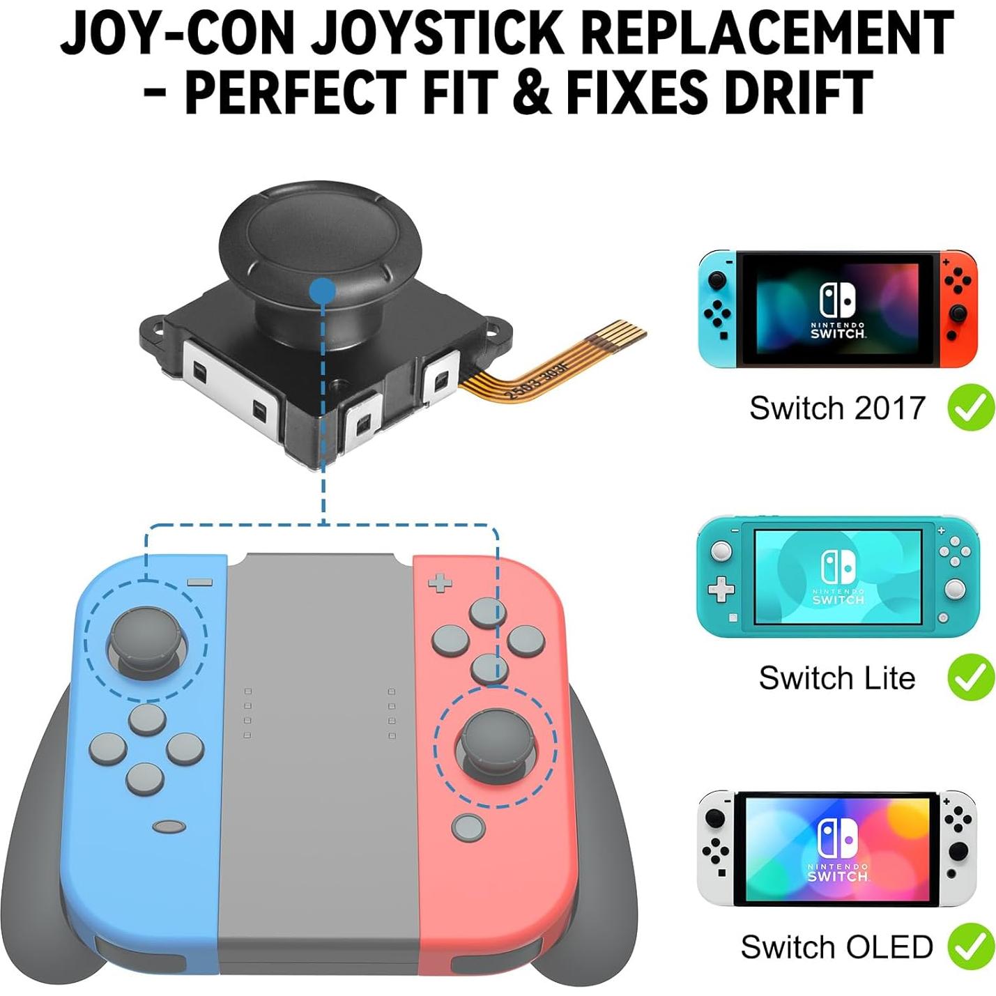 Paquete de 4 Joysticks Reemplazo para Nintendo Switch BGYTWEYTD