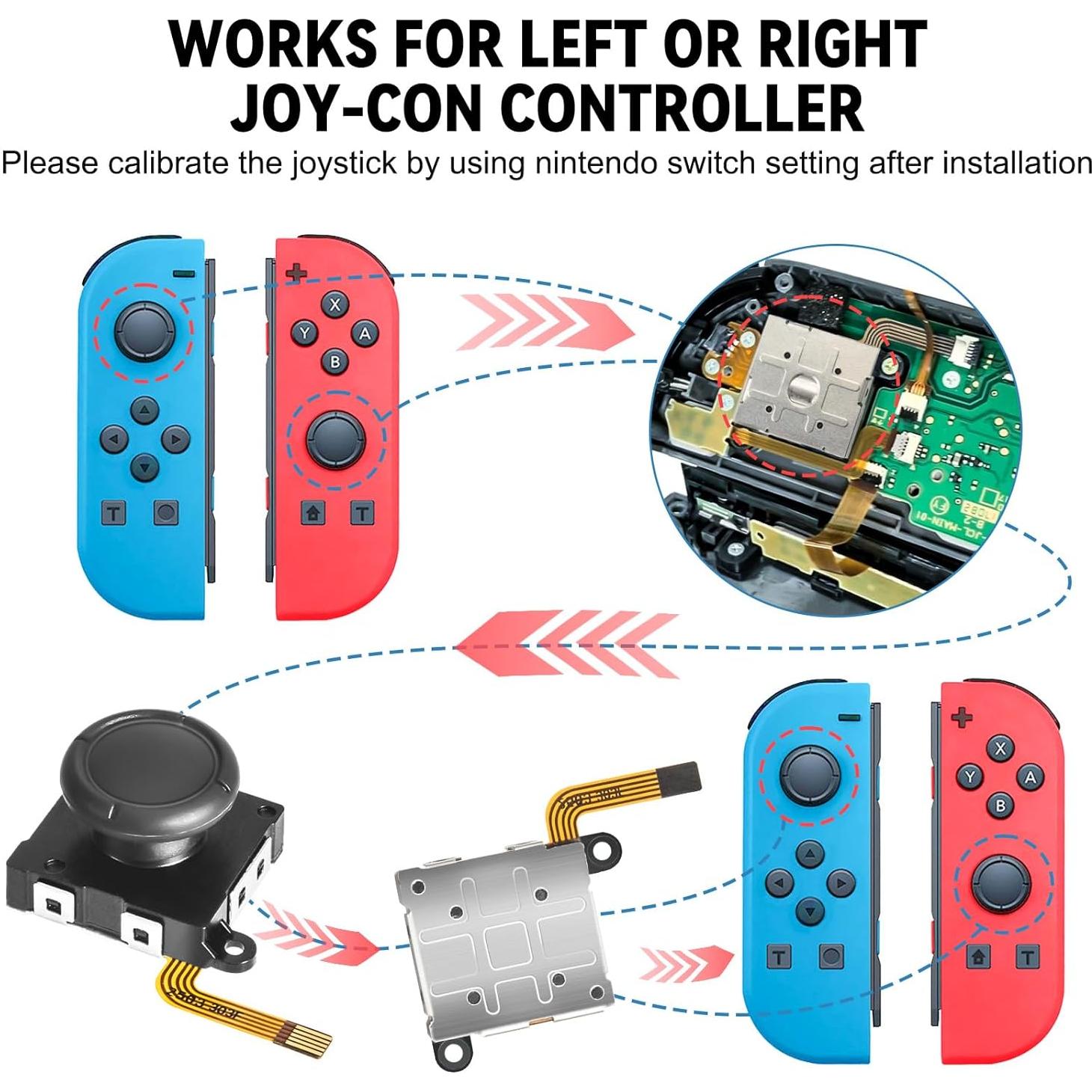 Paquete de 4 Joysticks Reemplazo para Nintendo Switch BGYTWEYTD