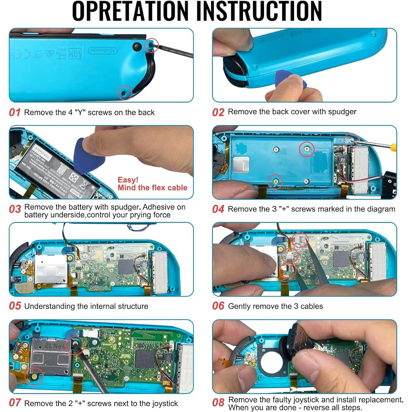 Paquete de 4 Joysticks Reemplazo para Nintendo Switch BGYTWEYTD