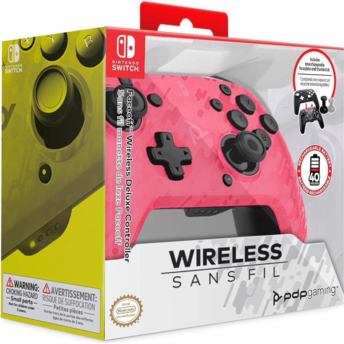 Controlador Inalámbrico PDP Gaming Faceoff Deluxe Camuflaje Rosa