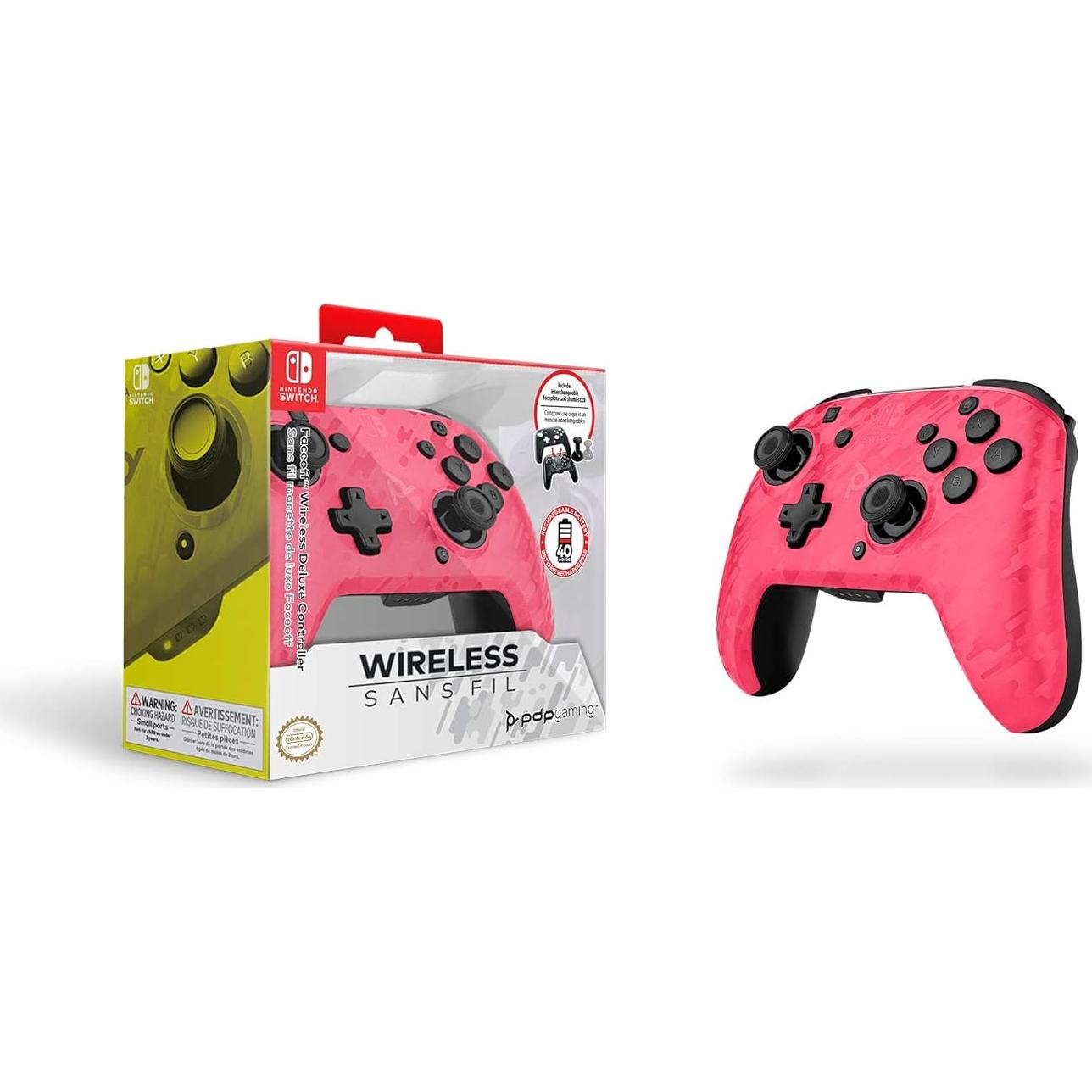 Controlador Inalámbrico PDP Gaming Faceoff Deluxe Camuflaje Rosa