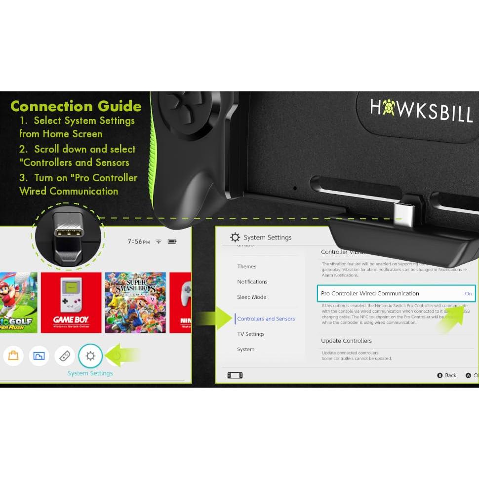 Controlador Pro Hawksbill para Nintendo Switch con Turbo