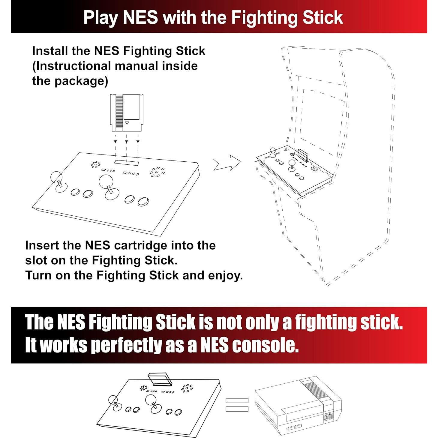 Palanca de Lucha IntecGaming para Gabinete Arcade1Up