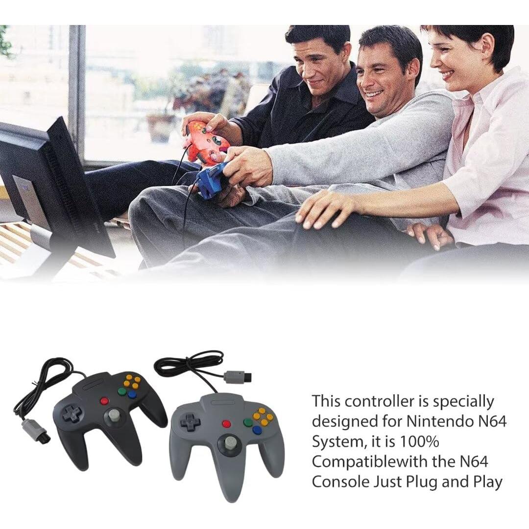 Paquete de 2 Controladores Joystick Loner para Nintendo 64