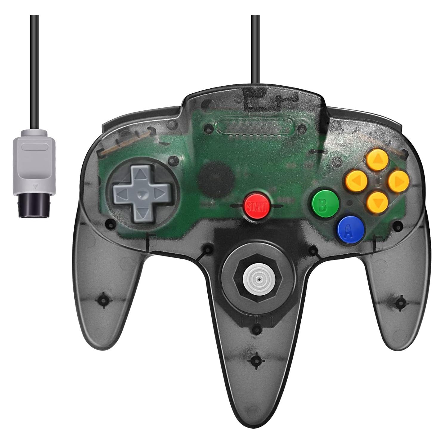 Controlador FISUPER N64 con Cable Negro Transparente 1.8m