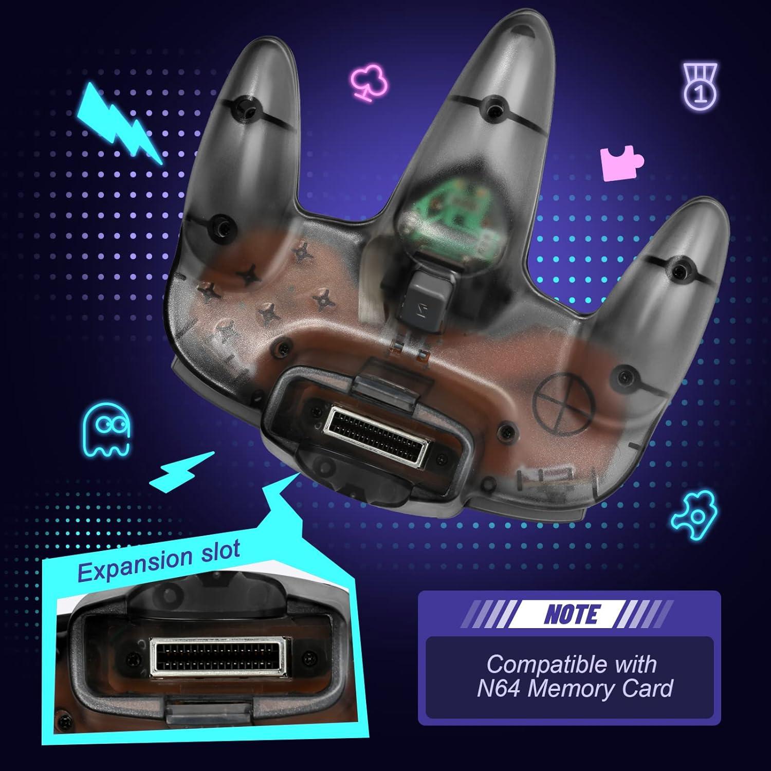 Controlador FISUPER N64 con Cable Negro Transparente 1.8m