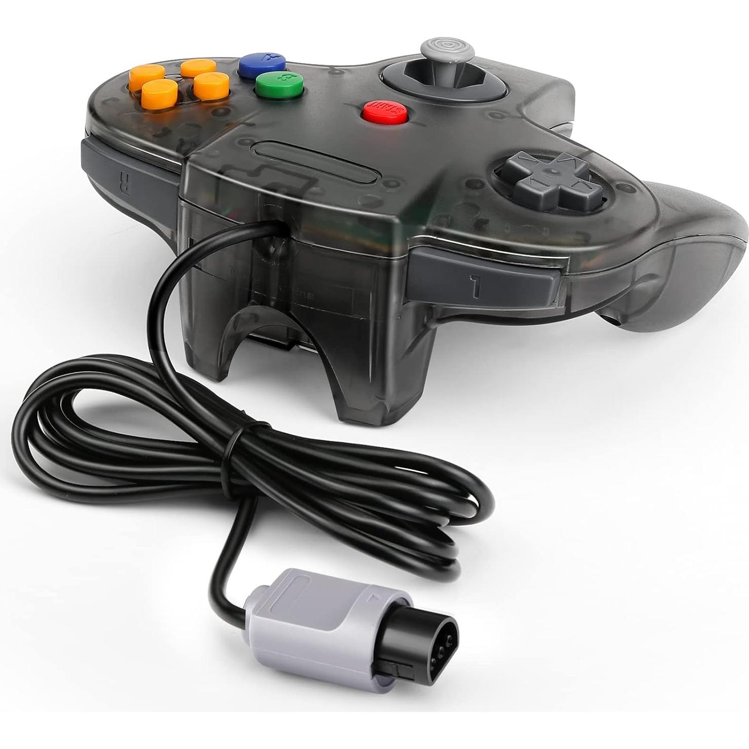 Controlador FISUPER N64 con Cable Negro Transparente 1.8m