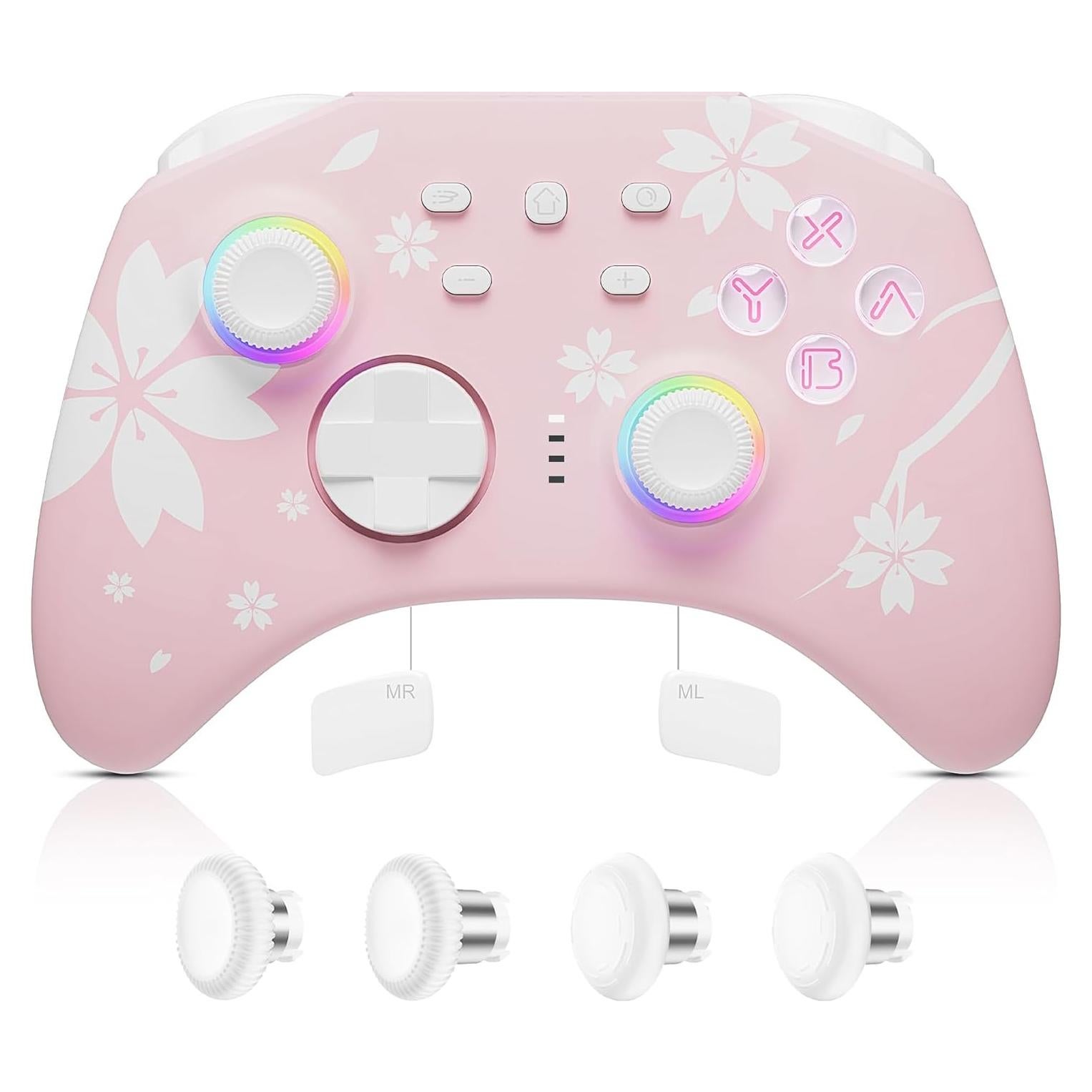 Controlador Pro Inalámbrico Mytrix Rosa Sakura con RGB
