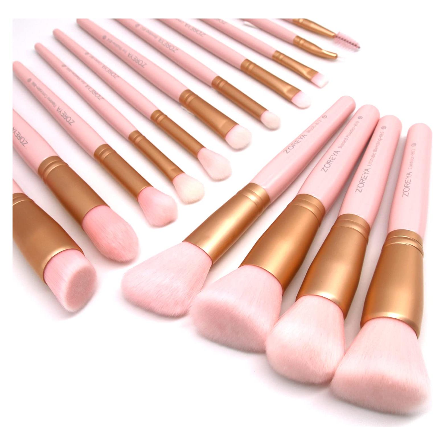 Juego de Brochas de Maquillaje Z'OREYA 15 Piezas Kabuki Sintéticas