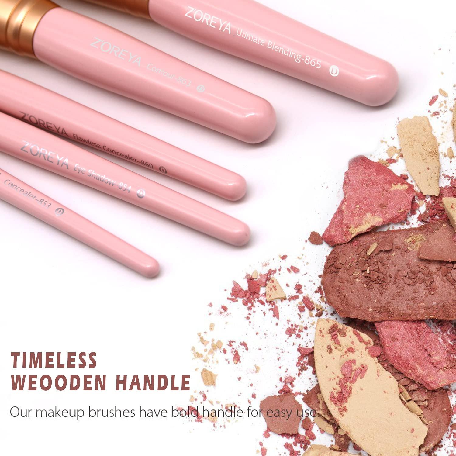 Juego de Brochas de Maquillaje Z'OREYA 15 Piezas Kabuki Sintéticas