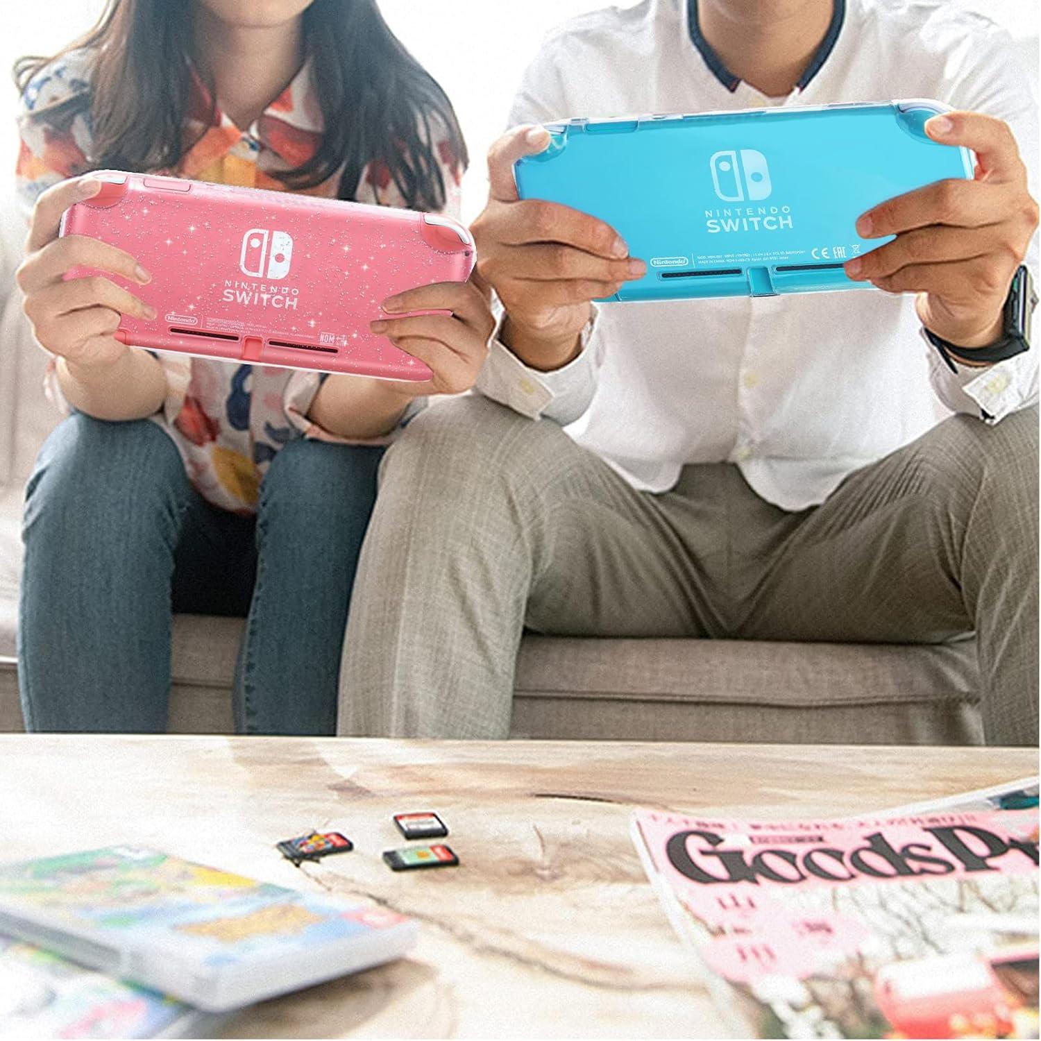 Funda Transparente TPU para Nintendo Switch Lite + 4 Tapas Joystick