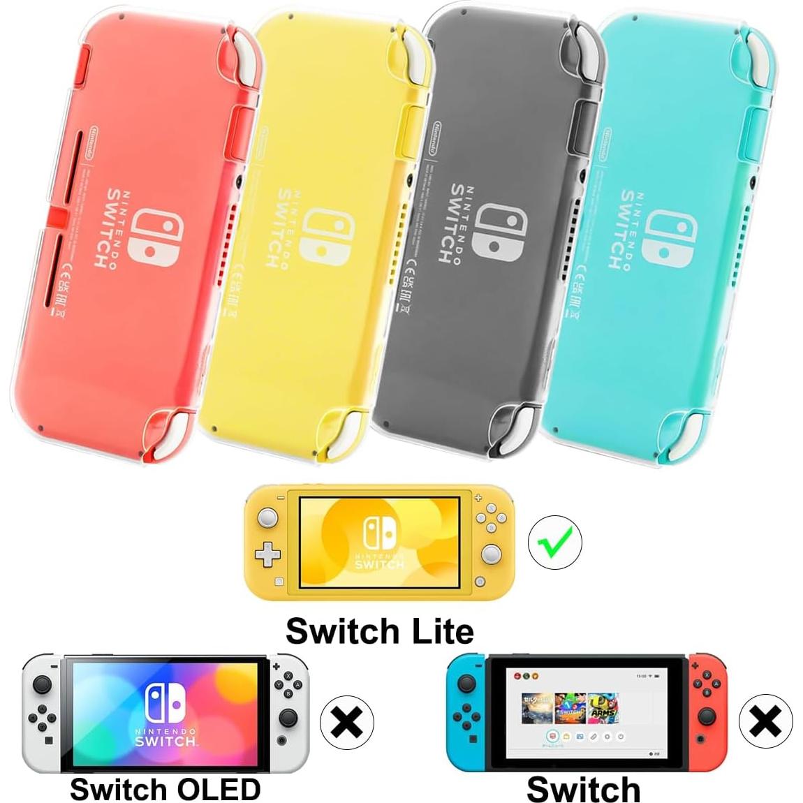 Funda Transparente TPU para Nintendo Switch Lite + 4 Tapas Joystick