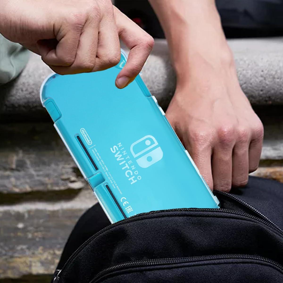 Funda Transparente TPU para Nintendo Switch Lite + 4 Tapas Joystick