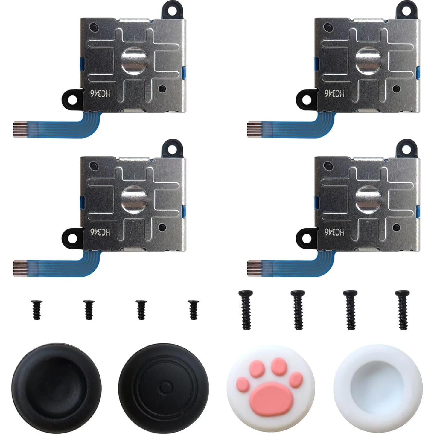 USonline911 4Pcs 2024 Upgraded Replacement 3D Analog Joystick Joypad Replacement Left/Right Repair Kit Thumb Sticks Sensor with 4 “Y” Screws for Nintendo Switch