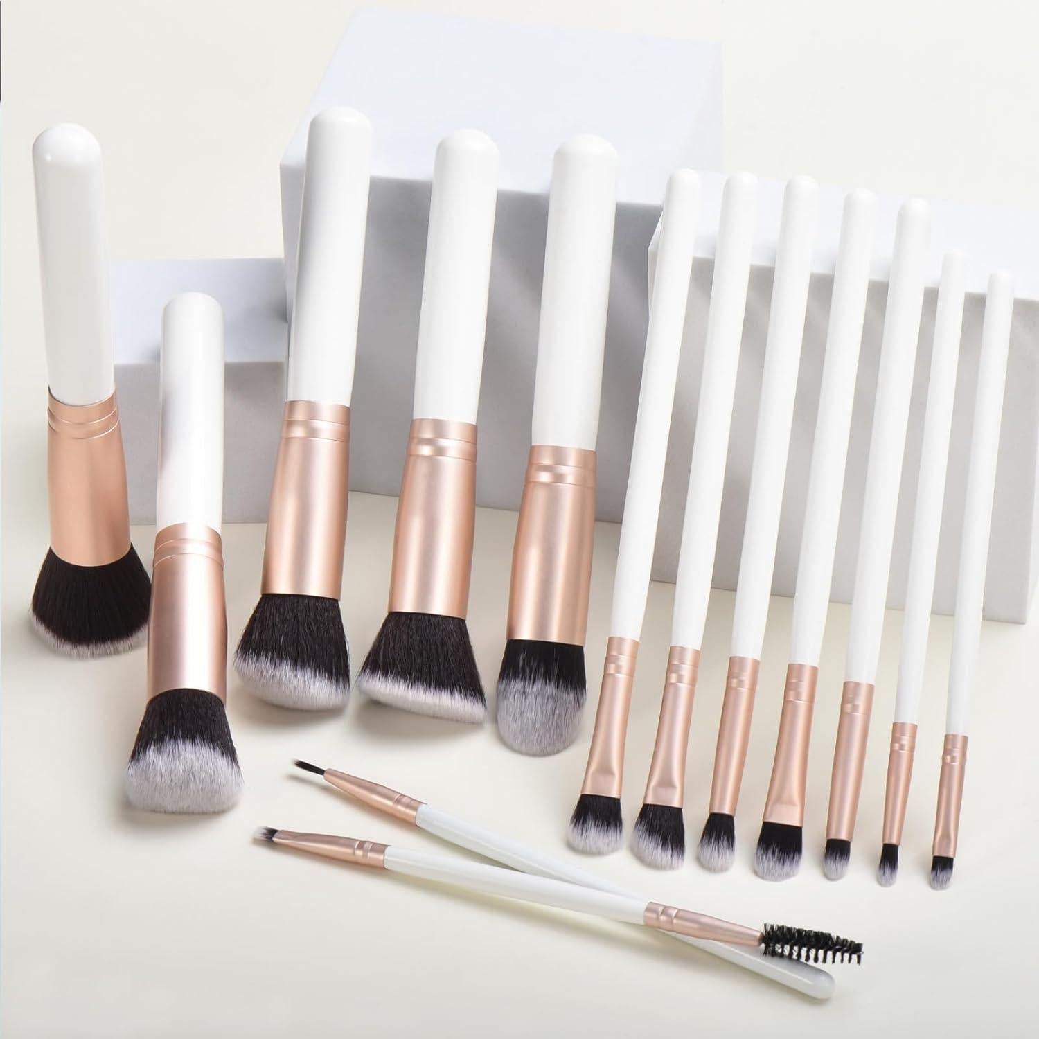 Set de 14 Pinceles de Maquillaje Blancos YJ-Anyue
